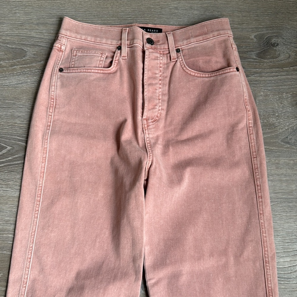 VERONICA BEARD BLAKE CROP CLASSIC STRAIGHT HIGH RISE JEANS IN ROSE 29 - Picture 4 of 13